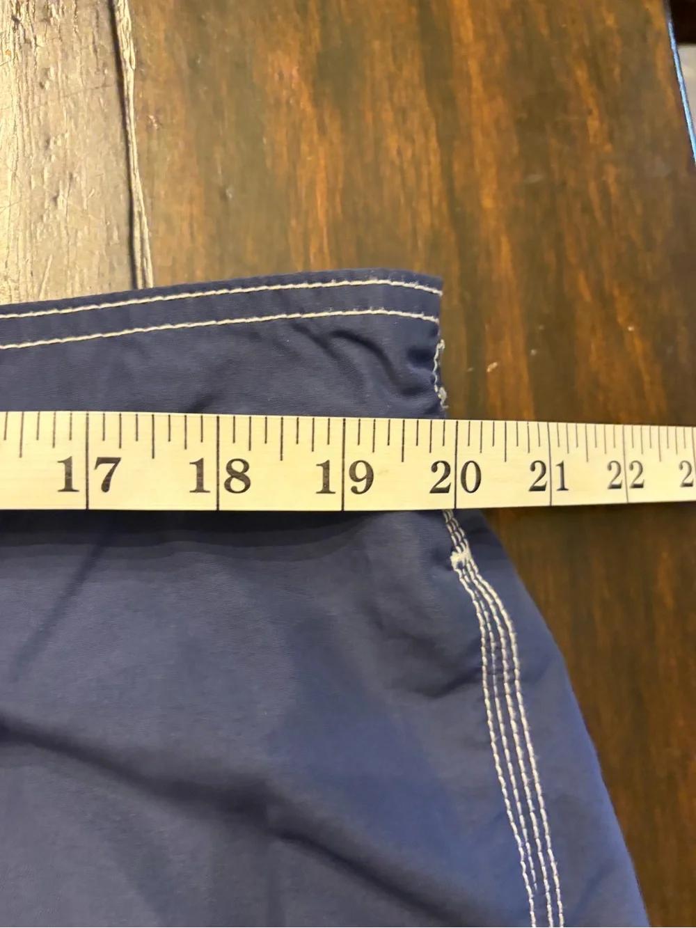 Men's Navy Blue Swim Trunks with Contrast Stitching size large